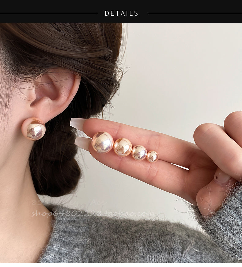 Accessible Luxury Fancy Female Pink Shijia Steamed Bread Pearl Stud Earrings Female 2025 New Arrival Best Selling Elegant Earrings Eardrops
