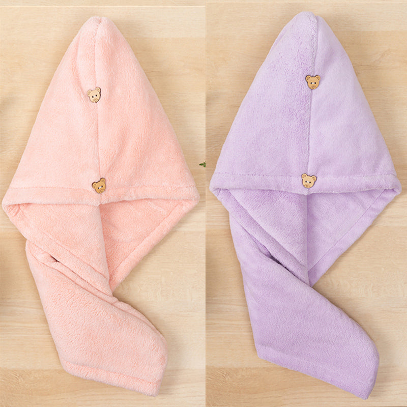 Student Bath Towel Double Layer Thickened Quick Hair Dry Cap
