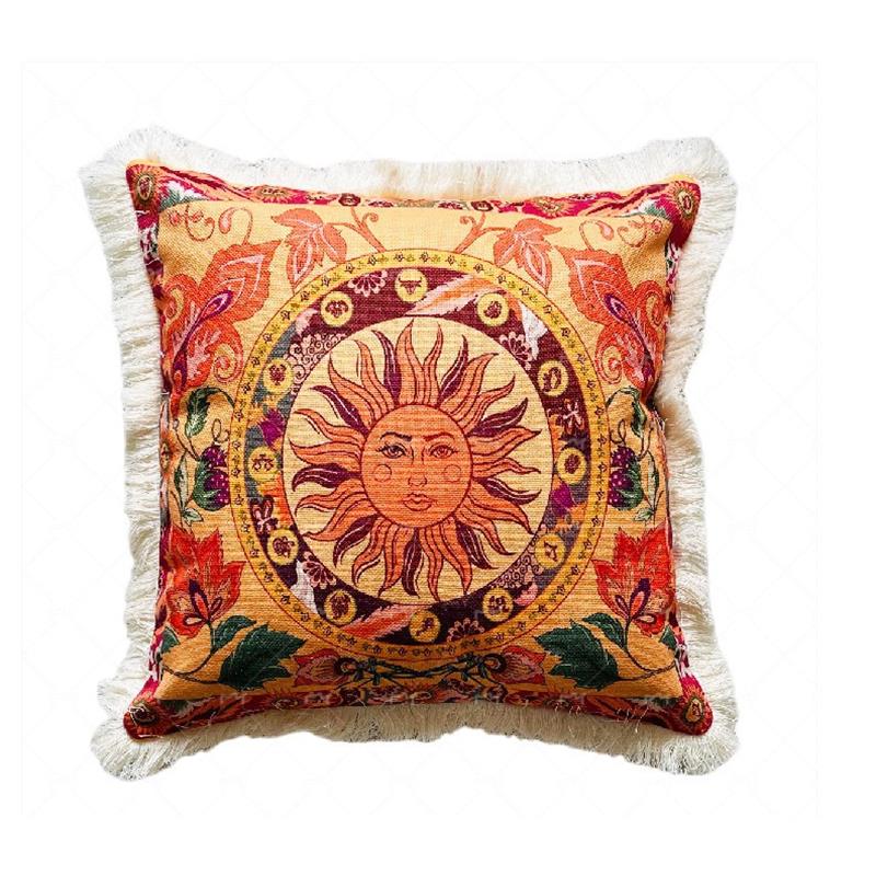Tassel Edge Cotton Linen Pillowcase Home Decor Cushion Cover