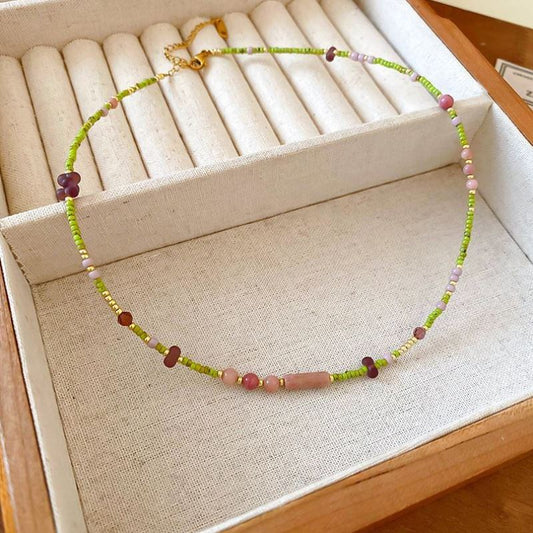 Colorful Pearl Ornamentle Beaded necklace