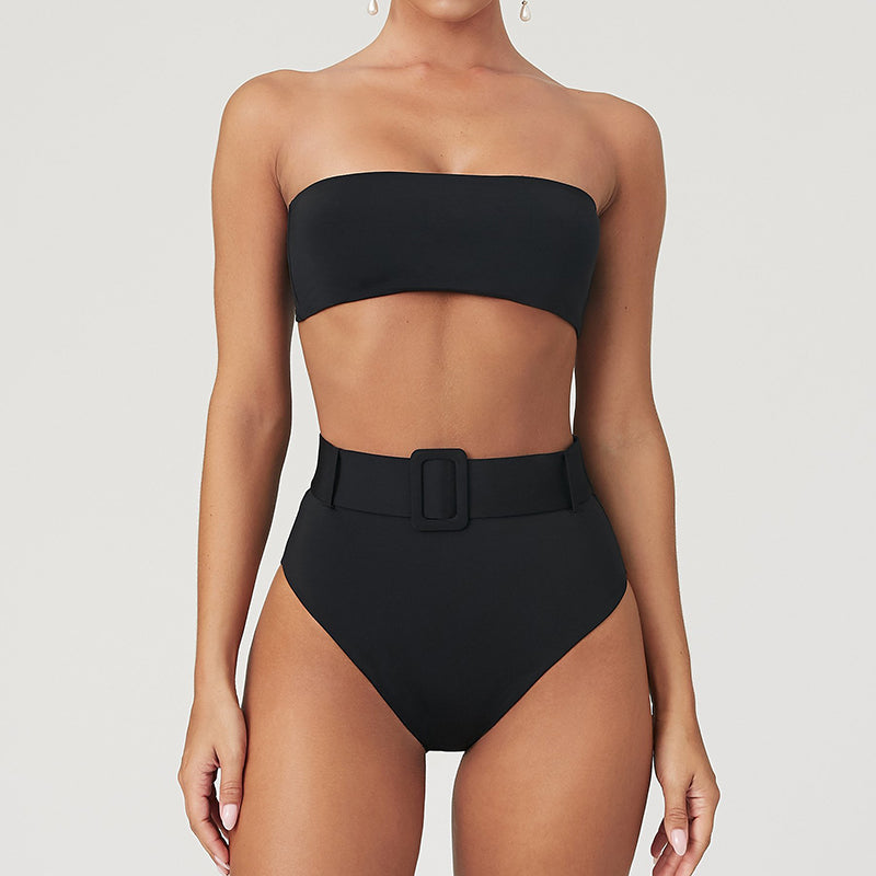 High Waist Bikini Sexy Black Swimwear Women Swimsuit Hi