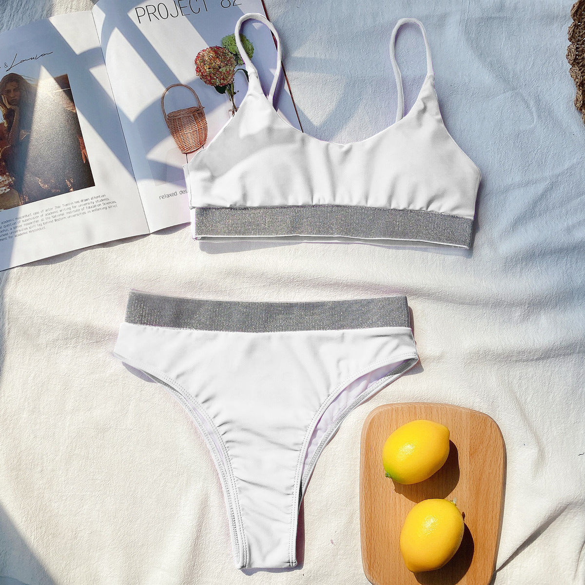 Sport Bikini Women Swimwear T-Shirt Female Swimsuit Two-Pie