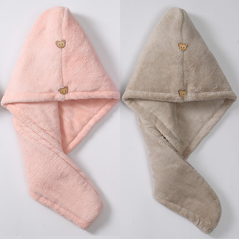 Student Bath Towel Double Layer Thickened Quick Hair Dry Cap