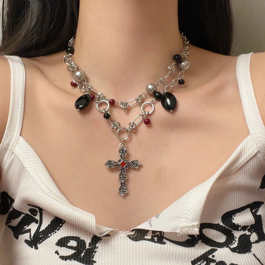 Retro Cross Necklace  Choker