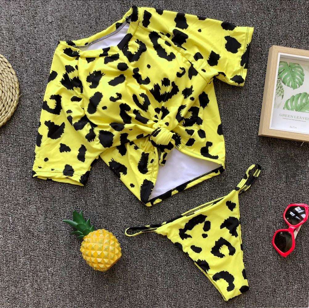 Sport Bikini Women Swimwear T-Shirt Female Swimsuit Two-Pie