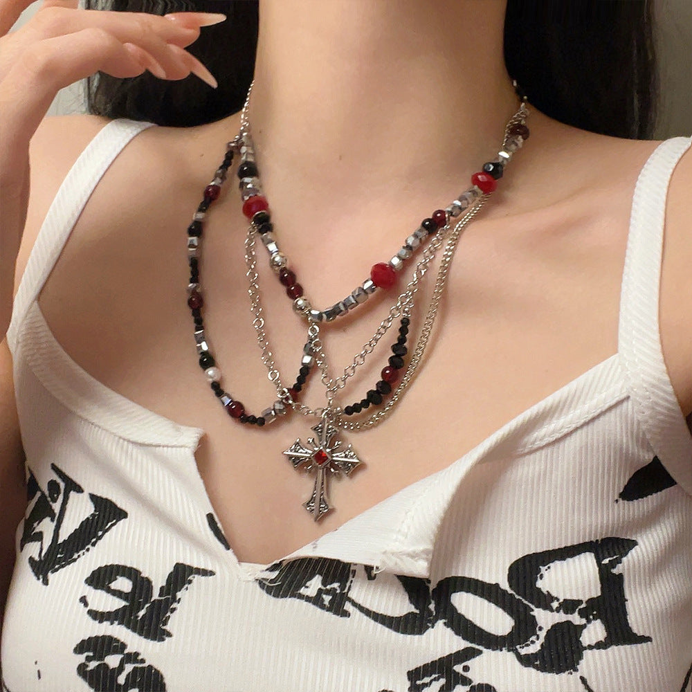 Retro Cross Necklace  Choker