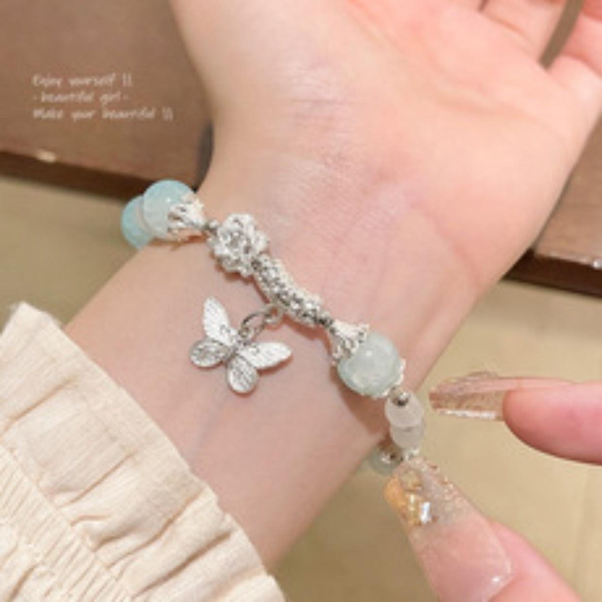 Easiest for Match Fancy Pearl Bracelet Women's New Chinese Style Chinese Ancient Style Obsidian Beaded Bracelet Crystal Bracelet Bracelet