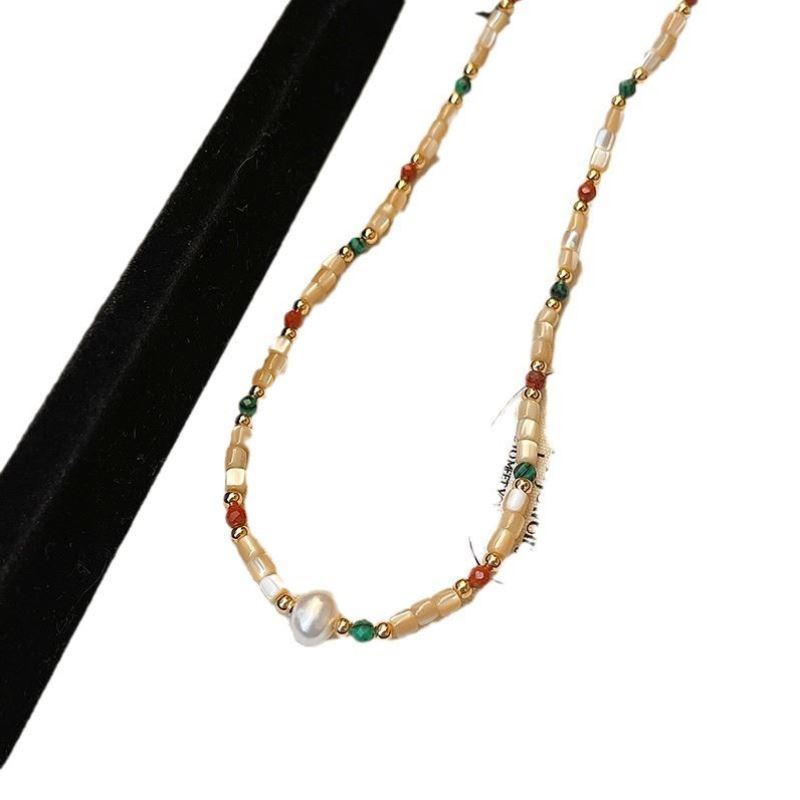 Colorful Pearl Ornamentle Beaded necklace