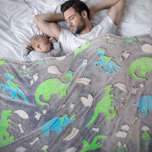 Luminous Unicorn Dinosaur Throw Blanket for Girls Boys Plush