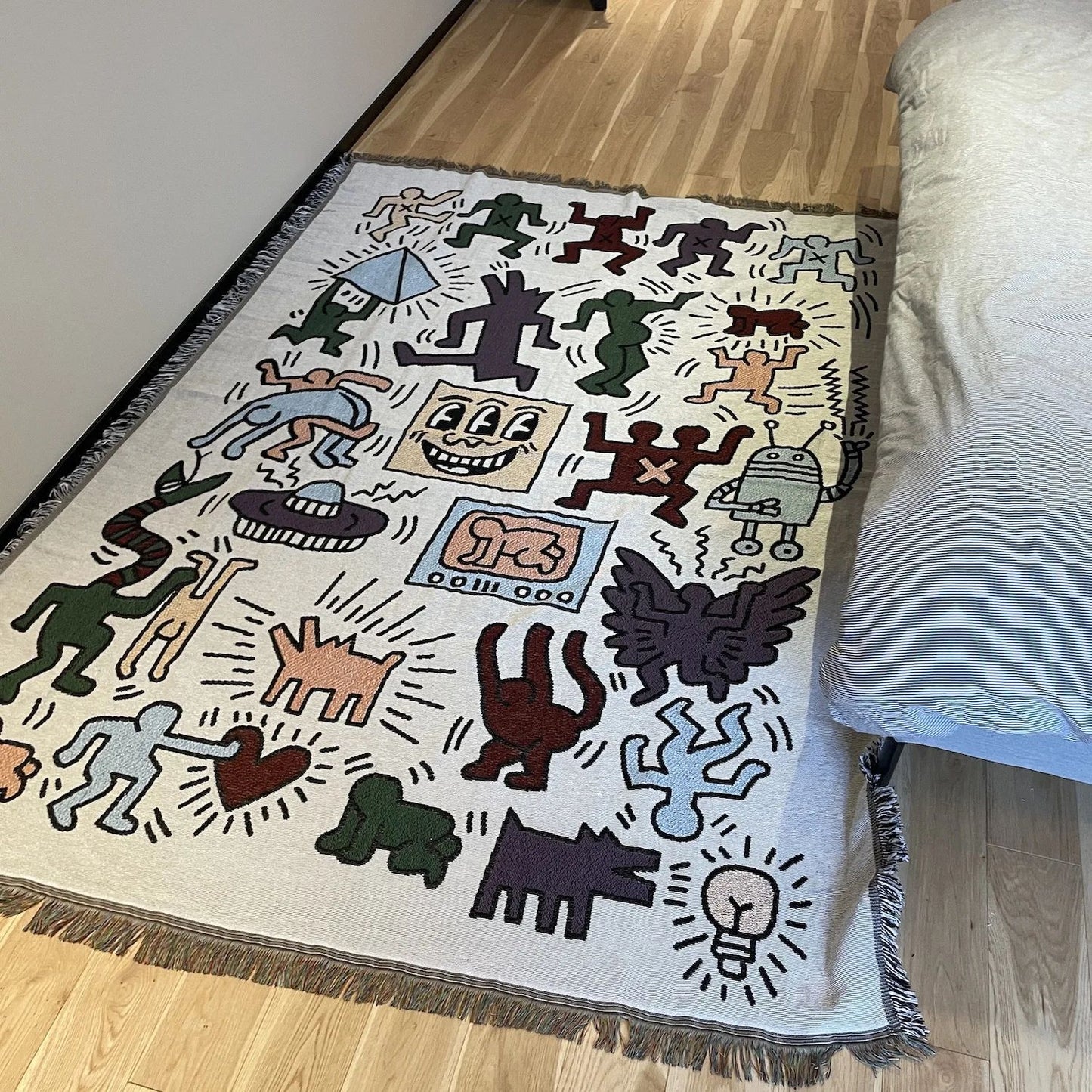 Textile City Ins Jigsaw Puzzle Throw Blanket Jacquard Weave