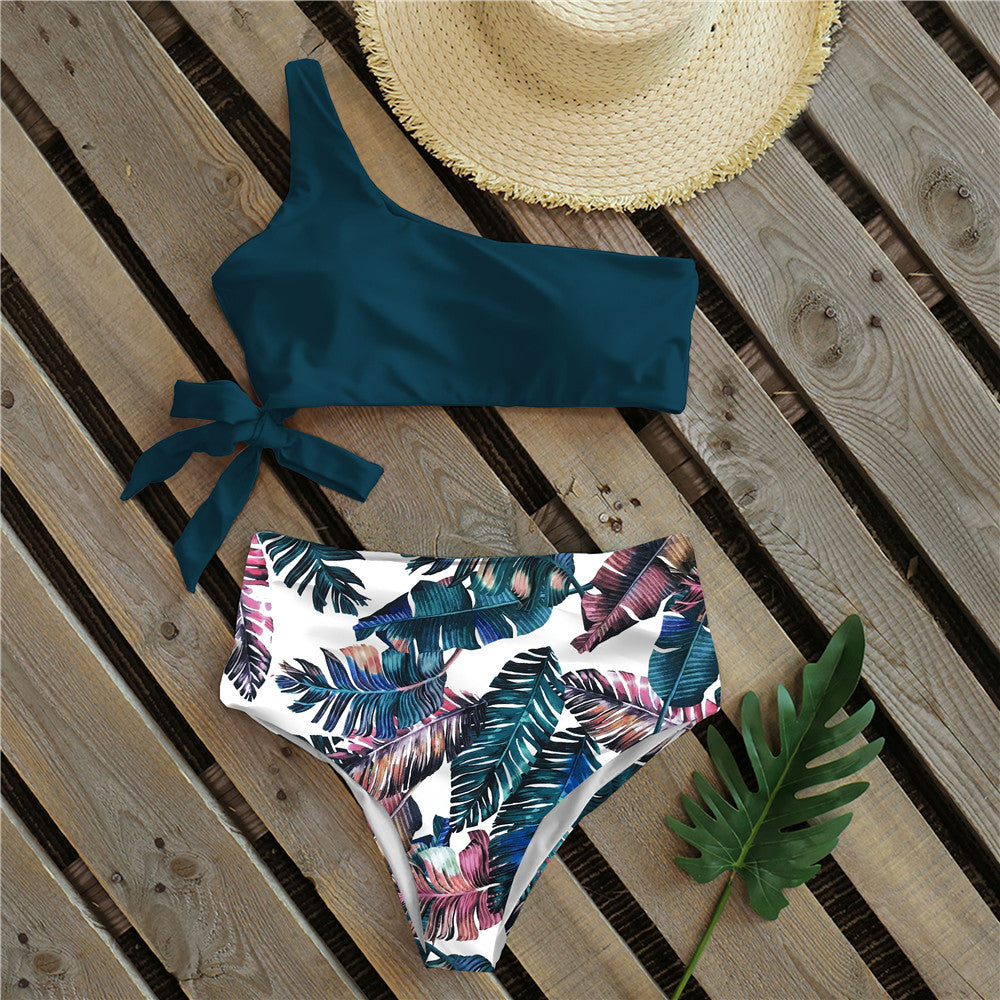 Sexy Bikinis Women New One Shoulder Swimwear High Waist