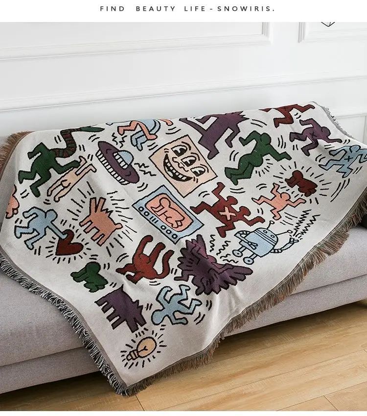 Textile City Ins Jigsaw Puzzle Throw Blanket Jacquard Weave