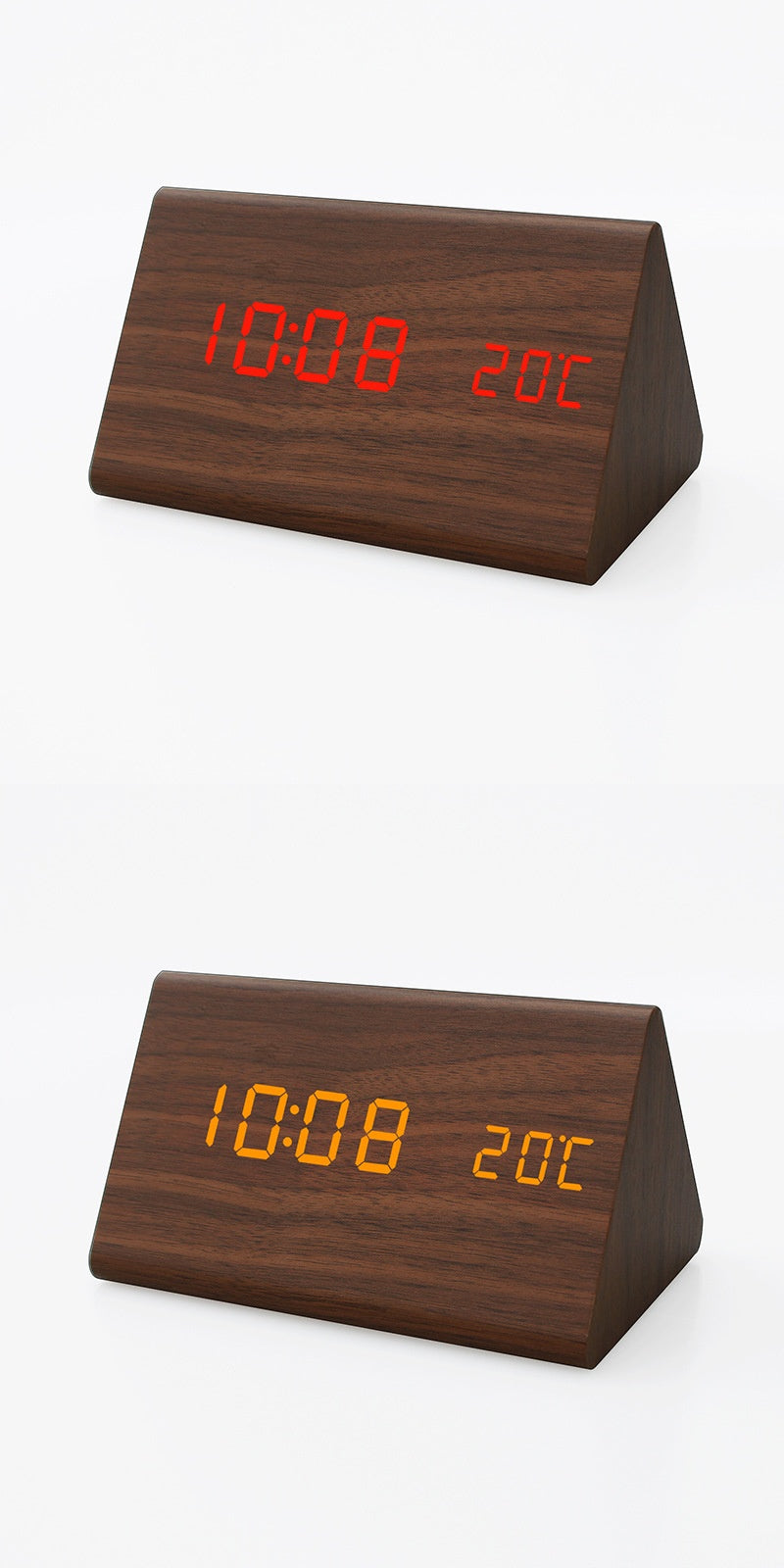 Automatic Timing Wooden Bedside Electronic Clock Led Alarm Clock Desktop L Electronic Student Dormitory Fashion Clock Bedroom Decoration