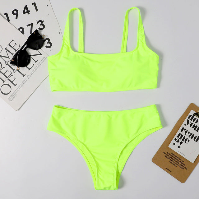 High Waist Bikini Sexy Black Swimwear Women Swimsuit Hi