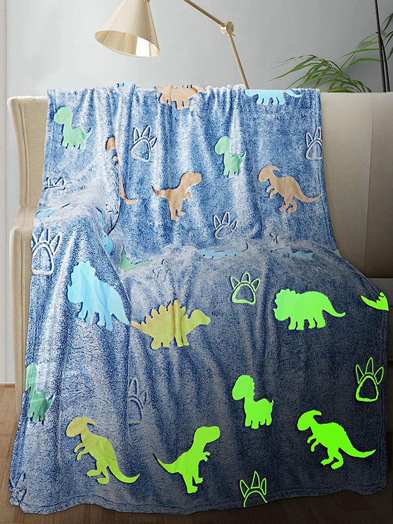 Luminous Unicorn Dinosaur Throw Blanket for Girls Boys Plush