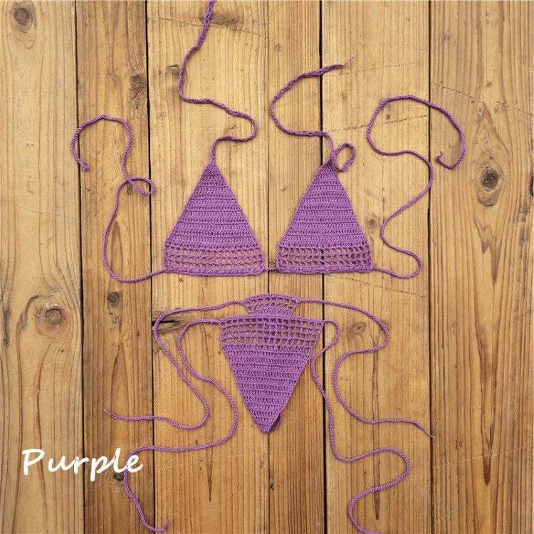 European and American Hot Sunbath Crochet Bikini Micro Swimsuit Micro Swimwear Bikini