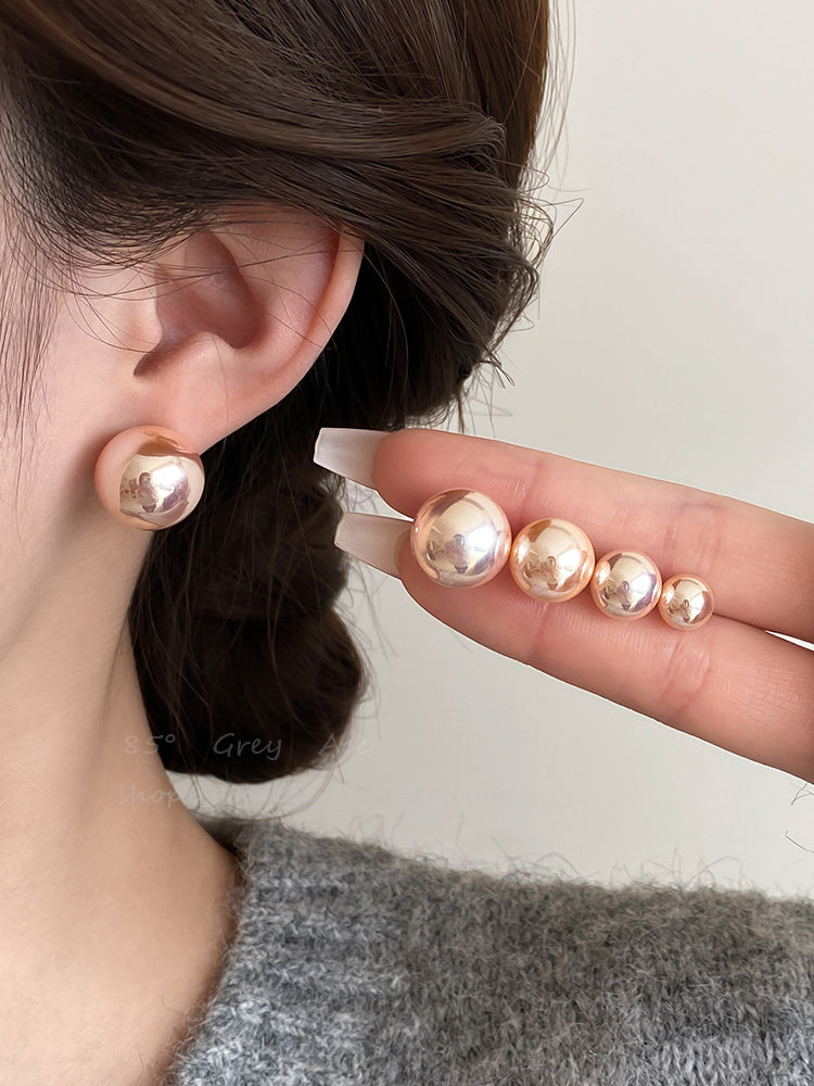 Accessible Luxury Fancy Female Pink Shijia Steamed Bread Pearl Stud Earrings Female 2025 New Arrival Best Selling Elegant Earrings Eardrops