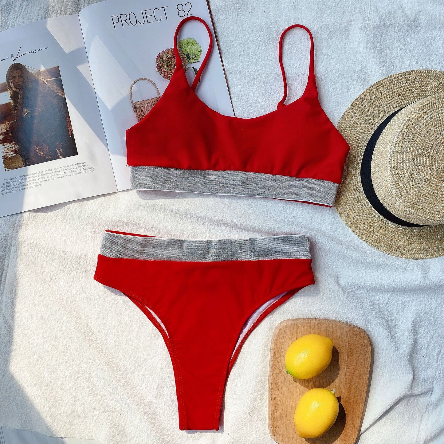 Sport Bikini Women Swimwear T-Shirt Female Swimsuit Two-Pie