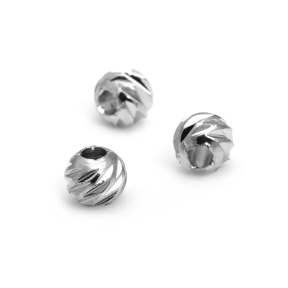 2.5MM 3MM 4MM 5MM 6MM 8MM Brass Faceted Round Ball Necklaces Bracelets Spacer Beads Jewelry Making Supplies Findings Accessories