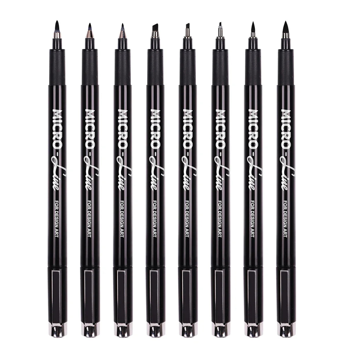 8Pcs Hand Lettering Pens, Calligraphy Brush Markers for Writing Sketching Art Drawing Illustration Scrapbooking Journaling Black