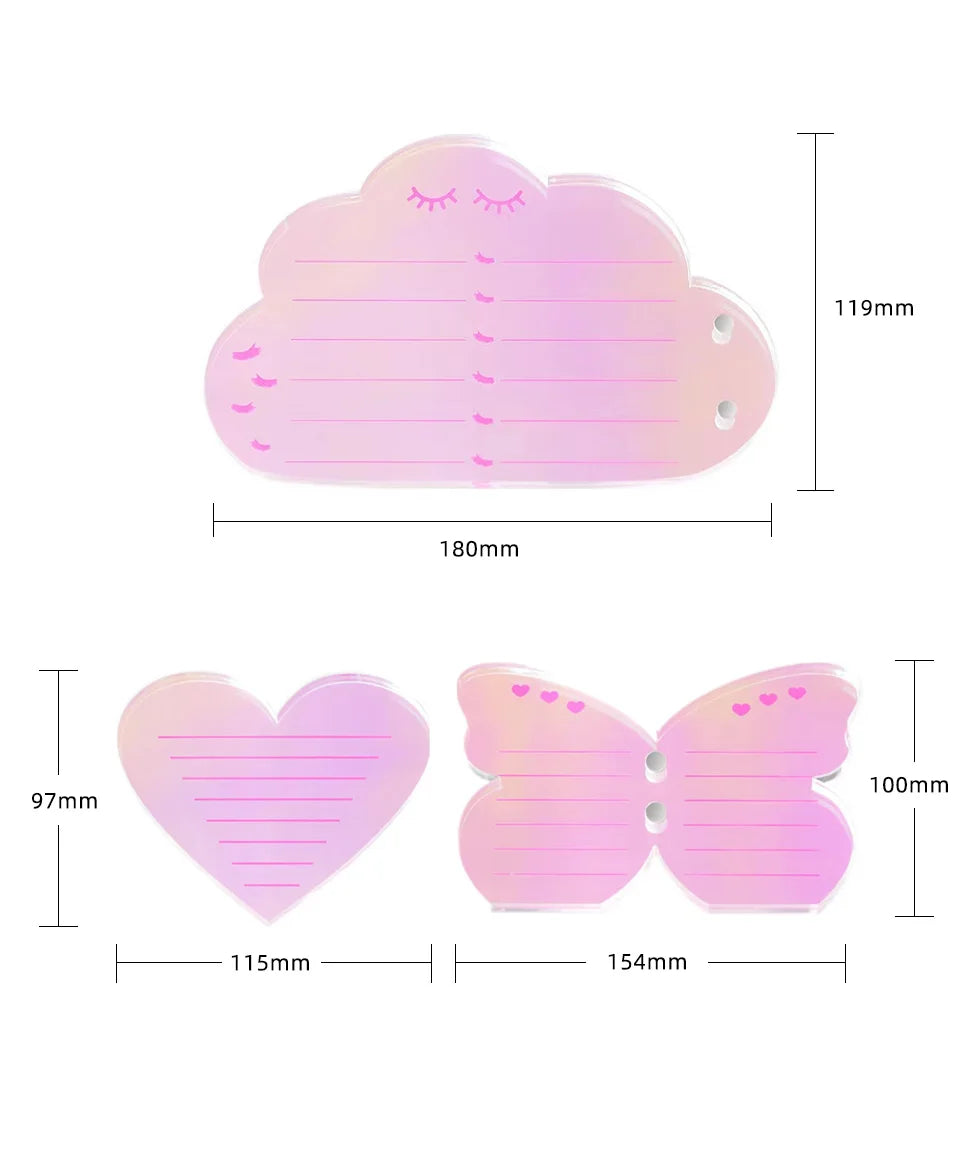 Eyelash Extensions Acrylic Lash Holder Eyelashes Pallet Storage Box Large Eye Lash Tile Dust-proof Cover Beauty Makeup Tools