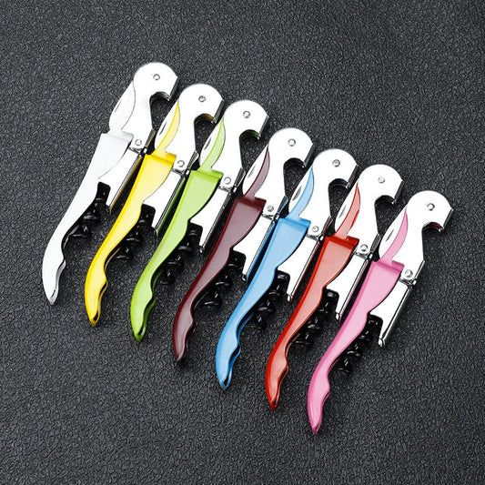 2 In 1 Bottle Openers Multi-Functional Stainless Steel Wine Cork Screw Corkscrew Beer Cap Remover Kitchen Gadget Bar Accessories