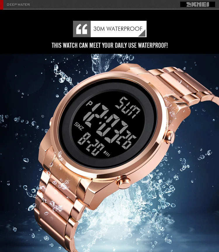 SKMEI 1611 Chrono Count Down Alarm Hour For Mens reloj hombre Digital 2 Time Mens Watches Fashion LED Men Digital Wristwatch