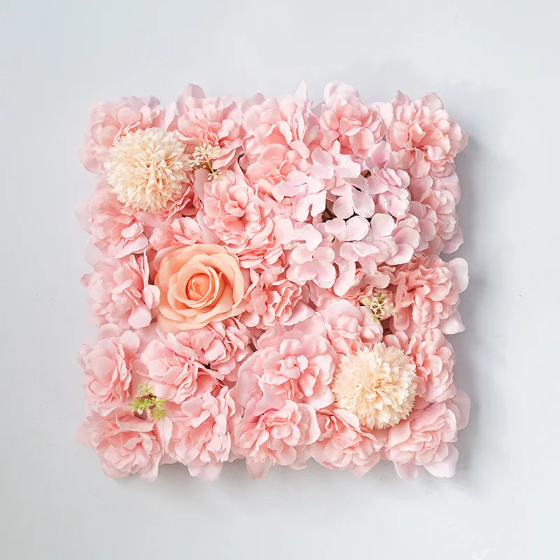 Artificial Rose Flower Wall Panels with Hydrangea Peony for Baby Shower Background Home Party Activities Or Wedding Decoration
