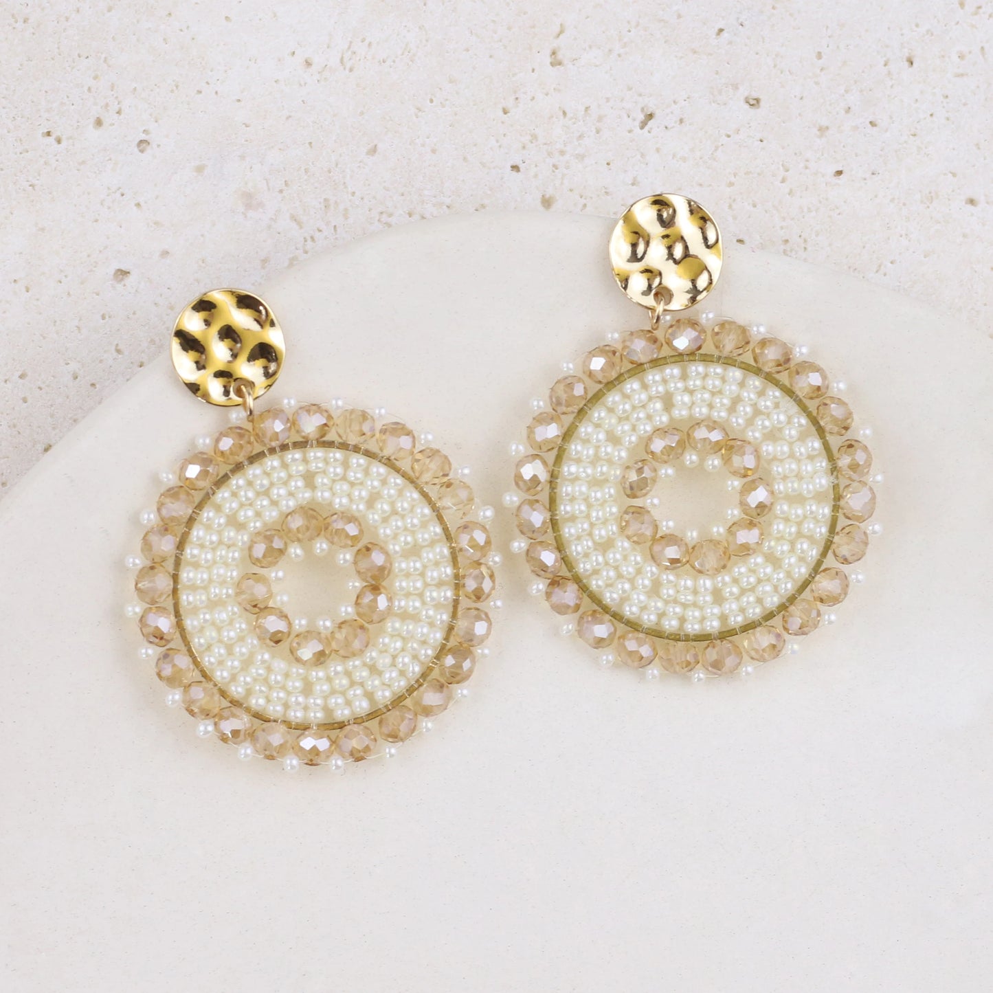 INKDEW Round Bohemia Drop Earrings for Women Big Long Earrings Handmade Crystal Faceted Beads Earrings Jewelry Gift boho EA092