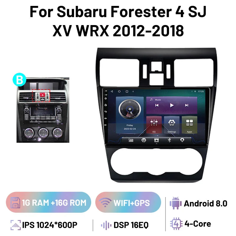 Car Stereo Carplay Android Auto Wireless 8 Core For Subaru Forester 4 SJ XV WRX 2012-2018 Audio DSP FM AM Multimedia Player Auto