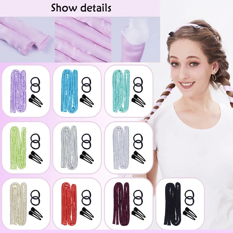 Heatless Hair Curler Curly Hair No Heat Curly Hair Products Satin Silk Headband Overnight Hair Styling Tools boucleur cheveux