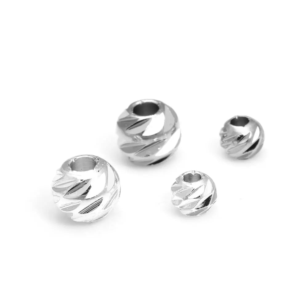 2.5MM 3MM 4MM 5MM 6MM 8MM Brass Faceted Round Ball Necklaces Bracelets Spacer Beads Jewelry Making Supplies Findings Accessories