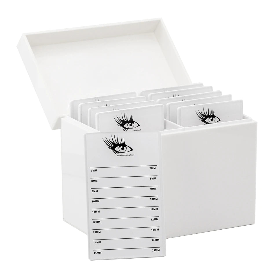 Eyelash Extensions Acrylic Lash Holder Eyelashes Pallet Storage Box Large Eye Lash Tile Dust-proof Cover Beauty Makeup Tools