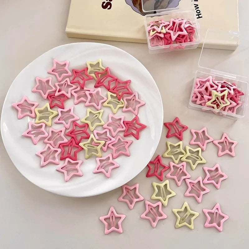 Y2K Star Hairpins Girls Versatile Coloful Sweet Cool Hairclip Women Cute Bright BB Clips Multicolored Headwear Hair Accessories