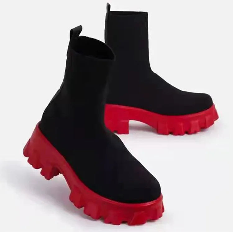 Women Shoes White Sock Chunky Sneakers Women Fashion Sport Sneaker With Heels Casual Platform Sports Shoes Woman Tennis For Lady