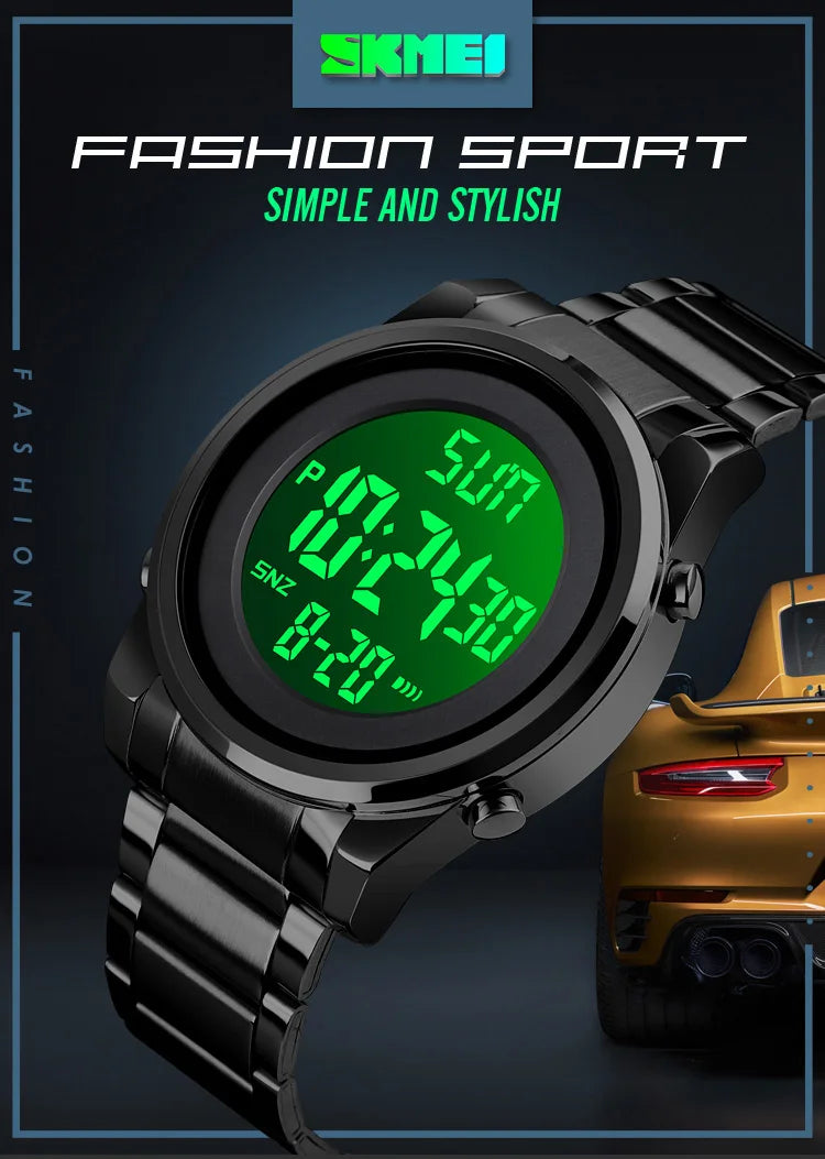 SKMEI 1611 Chrono Count Down Alarm Hour For Mens reloj hombre Digital 2 Time Mens Watches Fashion LED Men Digital Wristwatch