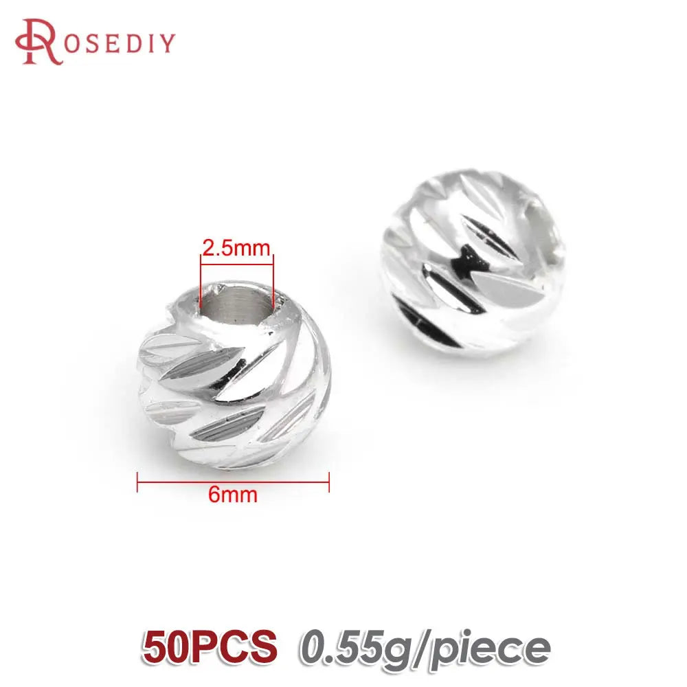 2.5MM 3MM 4MM 5MM 6MM 8MM Brass Faceted Round Ball Necklaces Bracelets Spacer Beads Jewelry Making Supplies Findings Accessories