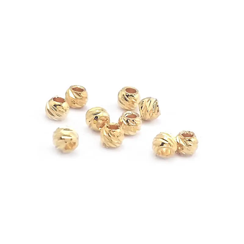 2.5MM 3MM 4MM 5MM 6MM 8MM Brass Faceted Round Ball Necklaces Bracelets Spacer Beads Jewelry Making Supplies Findings Accessories