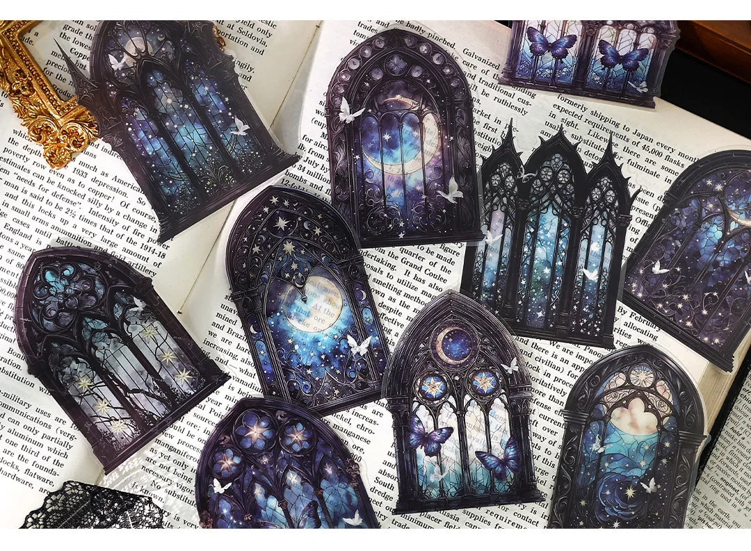 10 Pcs/pack Manor Mystery Series Decorative Sticker Retro Flowery Window Collage Scrapbooking Label Diy Diary Journal Planner