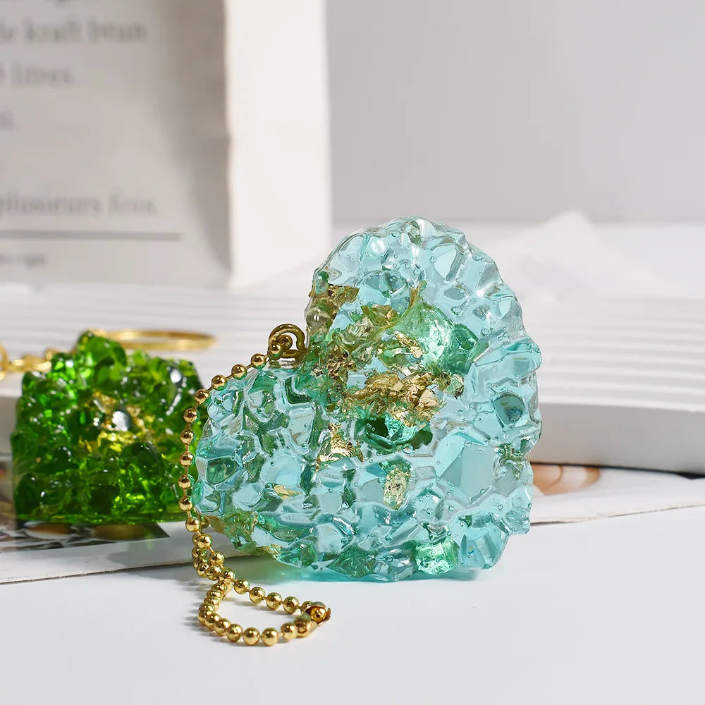 Crystal Cluster Pendant Epoxy Resin Mold DIY Ice Crystal Cave Pendant Silicone Mold