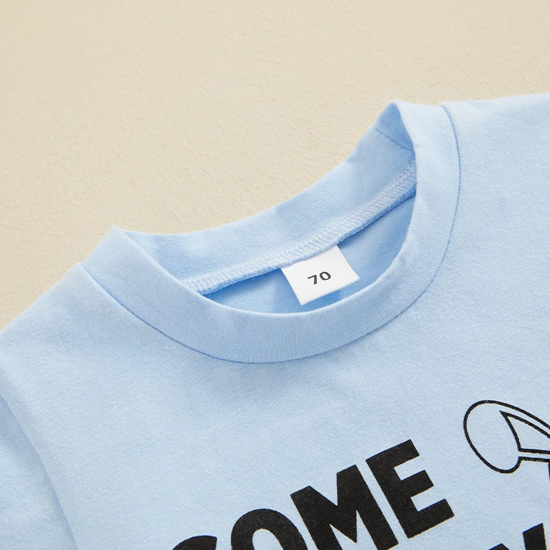 Baby Boy Easter Outfit Round Neck Short Sleeve Letter Print Tops Elastic Waist Shorts 2 Piece Summer Set for Infant Toddler