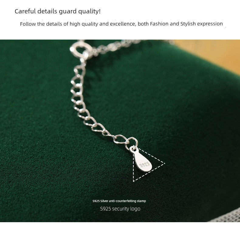 S925 Sterling Silver Step-by-Step Lotus Sliver Beads Anklet Female Retro Artsy Fresh Lotus Lucky Beads Ankle Chain Ornament