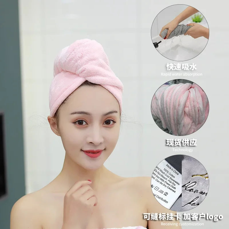 Women Magic Microfiberrapid Drying Hair Towel Cap Hat Towel Bathroom Bath Wrap Hat Quick Cap Turban Dry Toallas Bath Shower