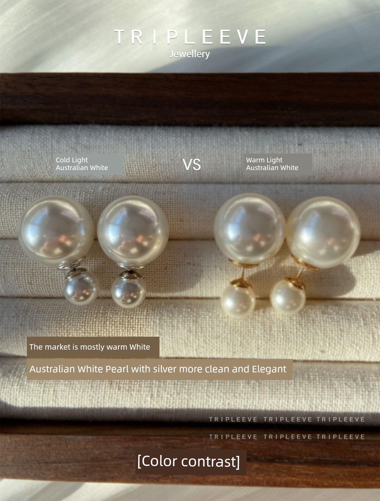 Homemade Cold White Bulb! One Style for Triple-Wear Cold Light Australian White S999 Silver Pearl Earrings Size Beads Front and Rear Wear