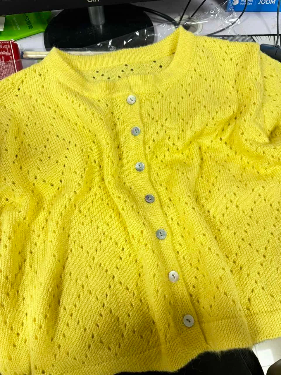 Hollow Pattern Knitted Cardigan, Spring and Autumn Casual Slim Fit, Versatile Long-sleeved Jacket, Women's Top