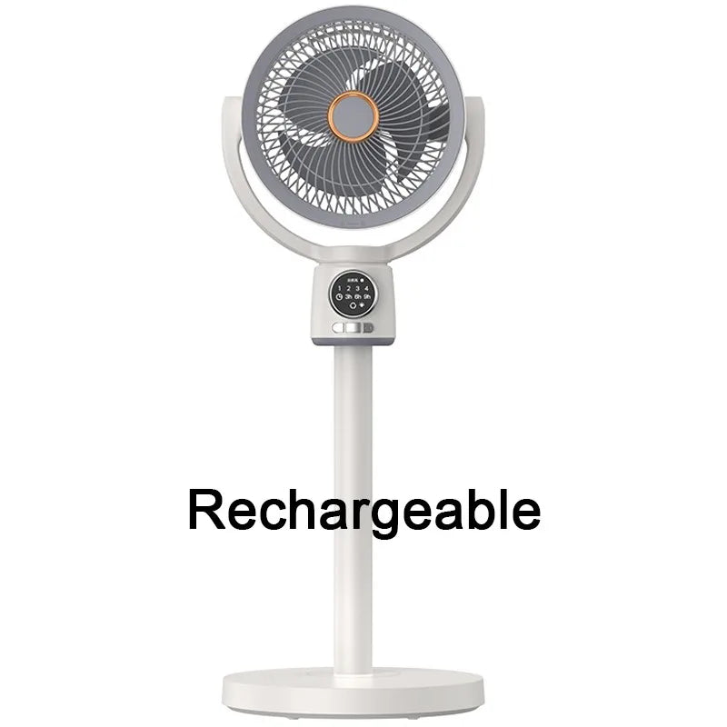 Electric Stand Floor fan Night Light Adjustable Height Remote Control Air Circulation Fan USB Portable Stand Fan Bedroom Home