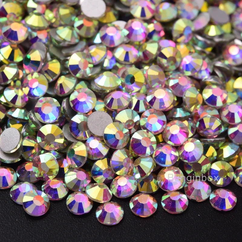 Wholesale Rhinestones AB Glitter SS3-50 Flatback Non Hot fix Crystal Strass for Nails Art Charms Clothing Decoration uñas
