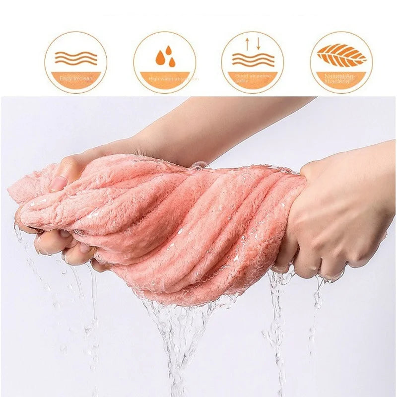 1PC Hair Drying Hat Quick-dry Microfiber Hair Towel Cap Hat Women Bath Hat Solid Towel Cap Super Absorption Turban Hair Dry Cap