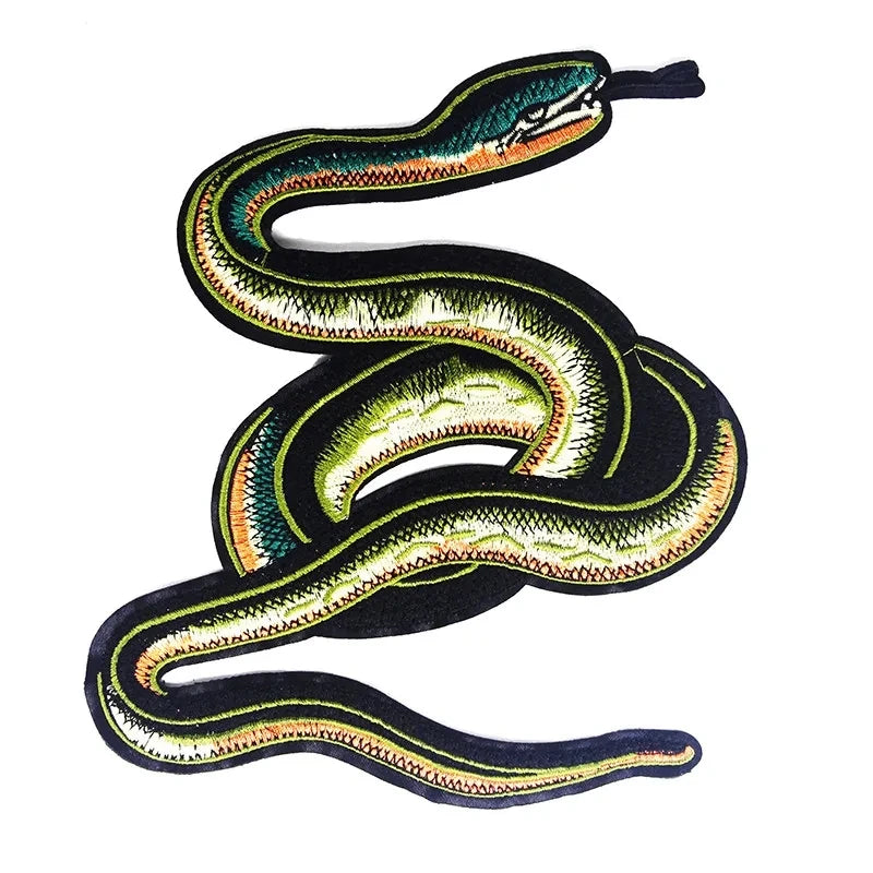 2pieces  Snake Patches for Clothing Sew on Jacket Embroidery Applique