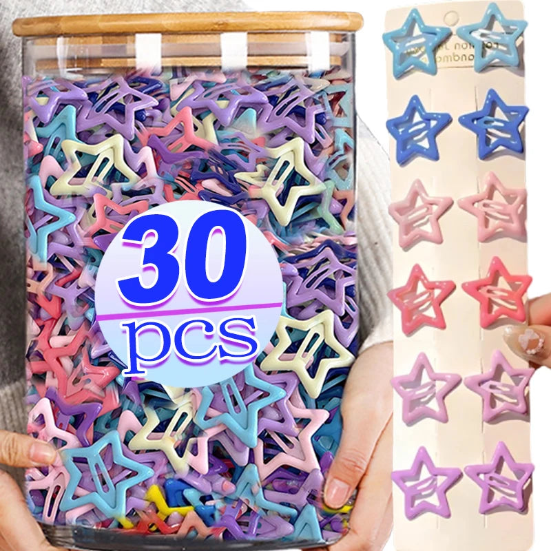 Y2K Star Hairpins Girls Versatile Coloful Sweet Cool Hairclip Women Cute Bright BB Clips Multicolored Headwear Hair Accessories